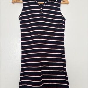 Brandy Melville Navy and White Striped Dress